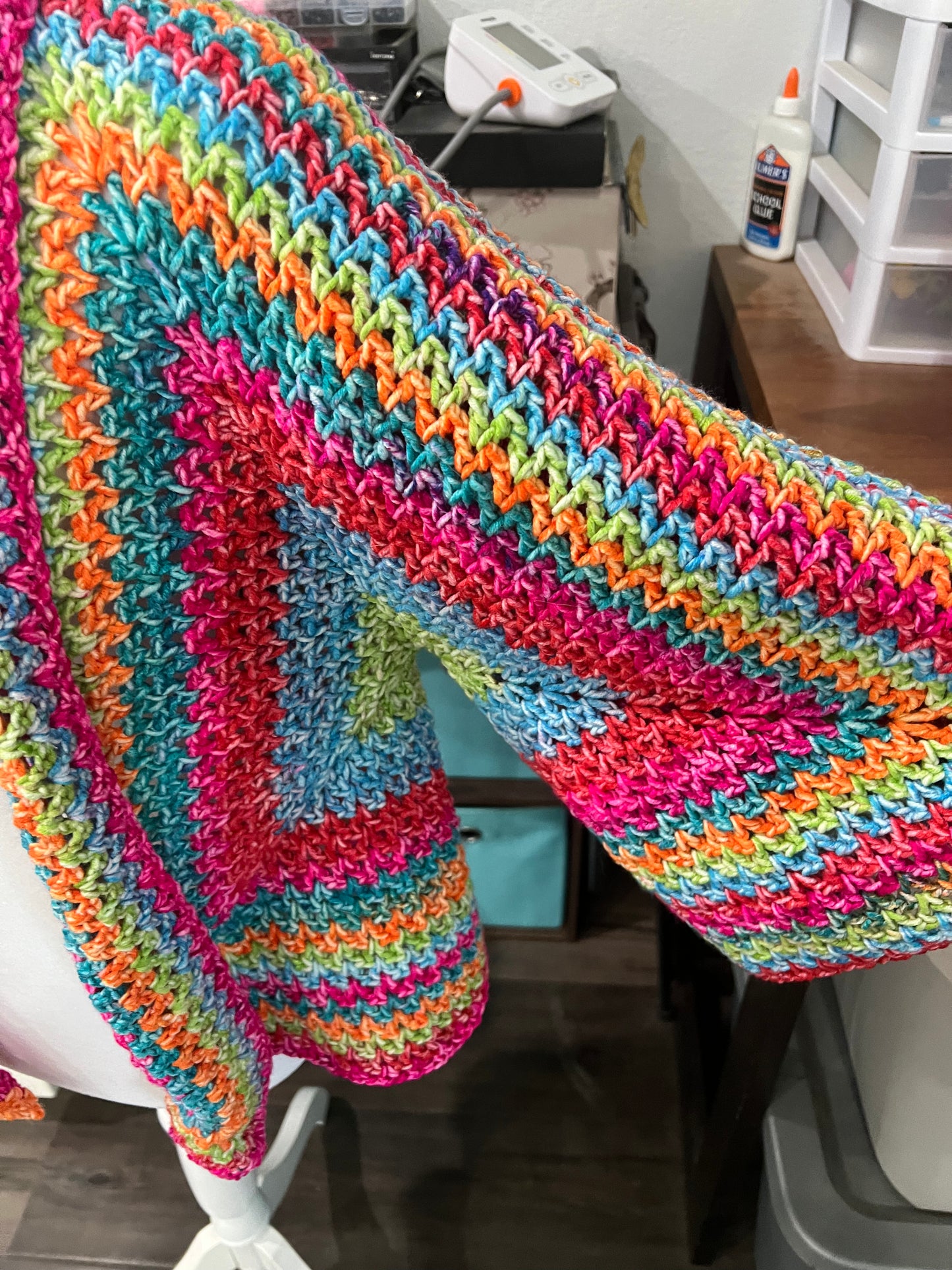 🌈 The Rainbow Bright Crochet Cardigan - Handmade & One-of-a-Kind! 🌈