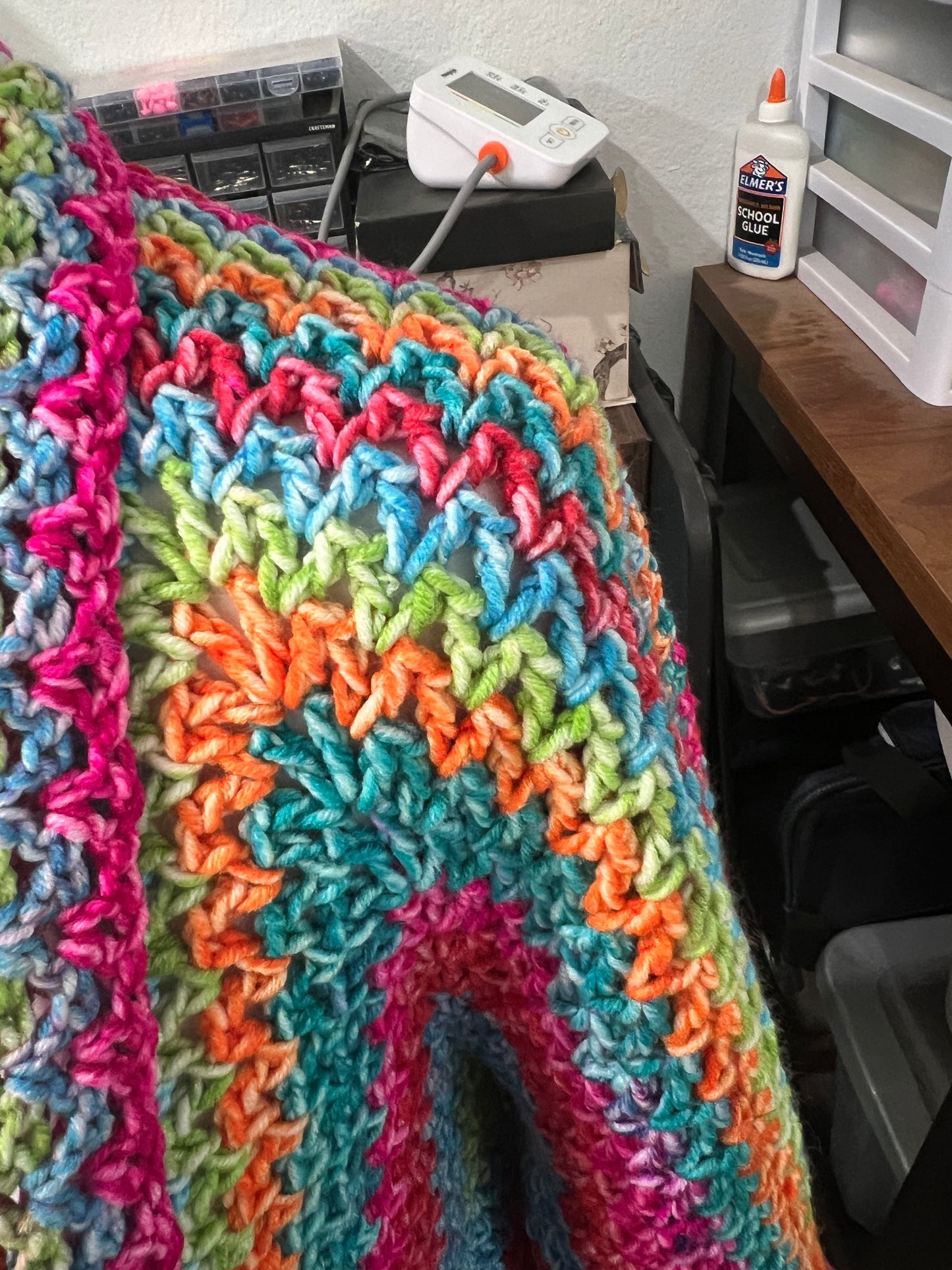 🌈 The Rainbow Bright Crochet Cardigan - Handmade & One-of-a-Kind! 🌈