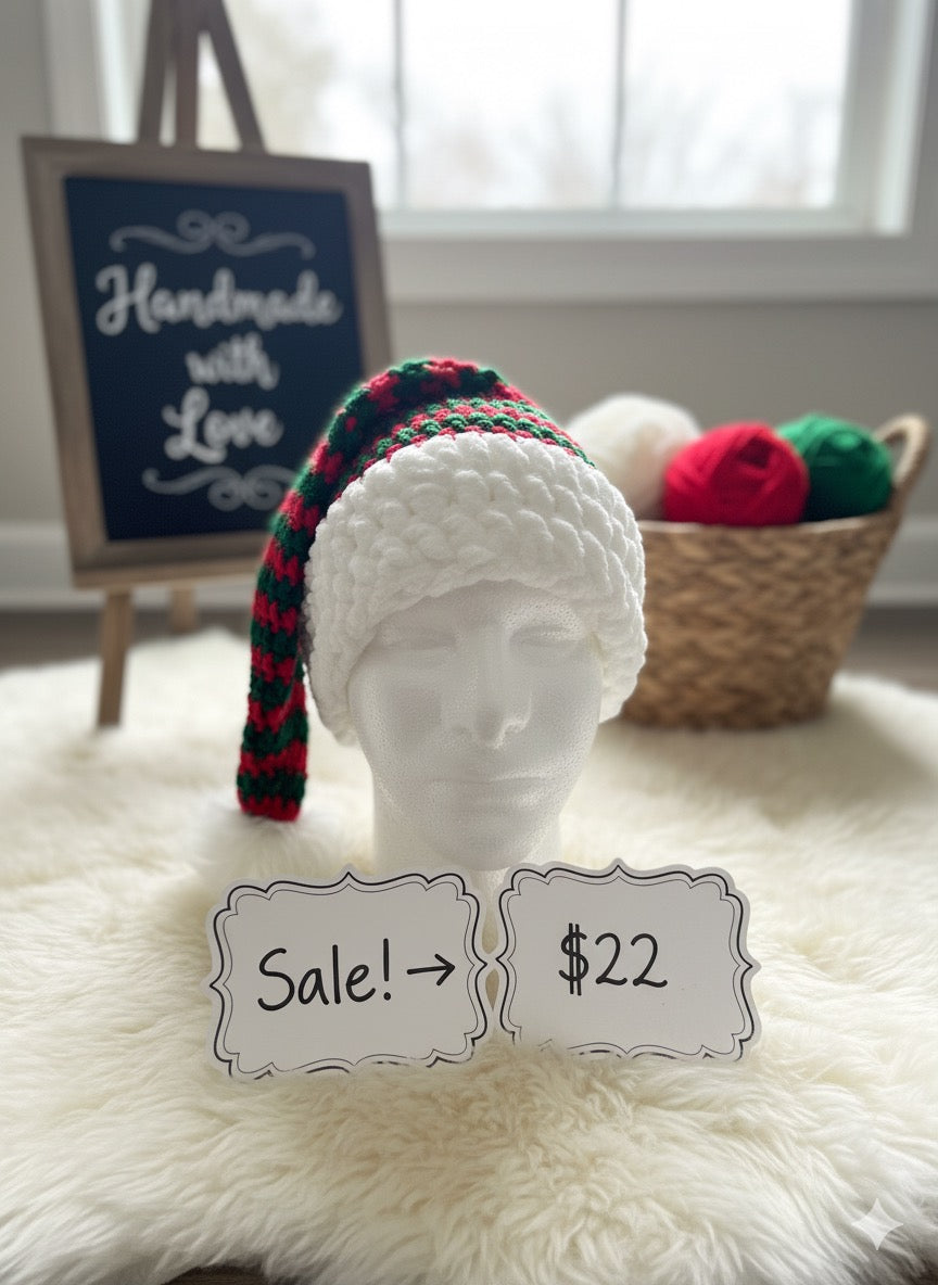 Handmade Crochet Elf Hat
