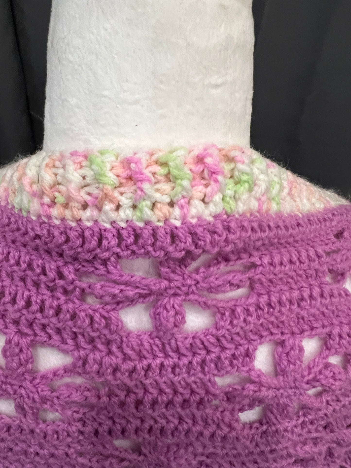 Lavender Purple Floral Crochet Draped Shrug