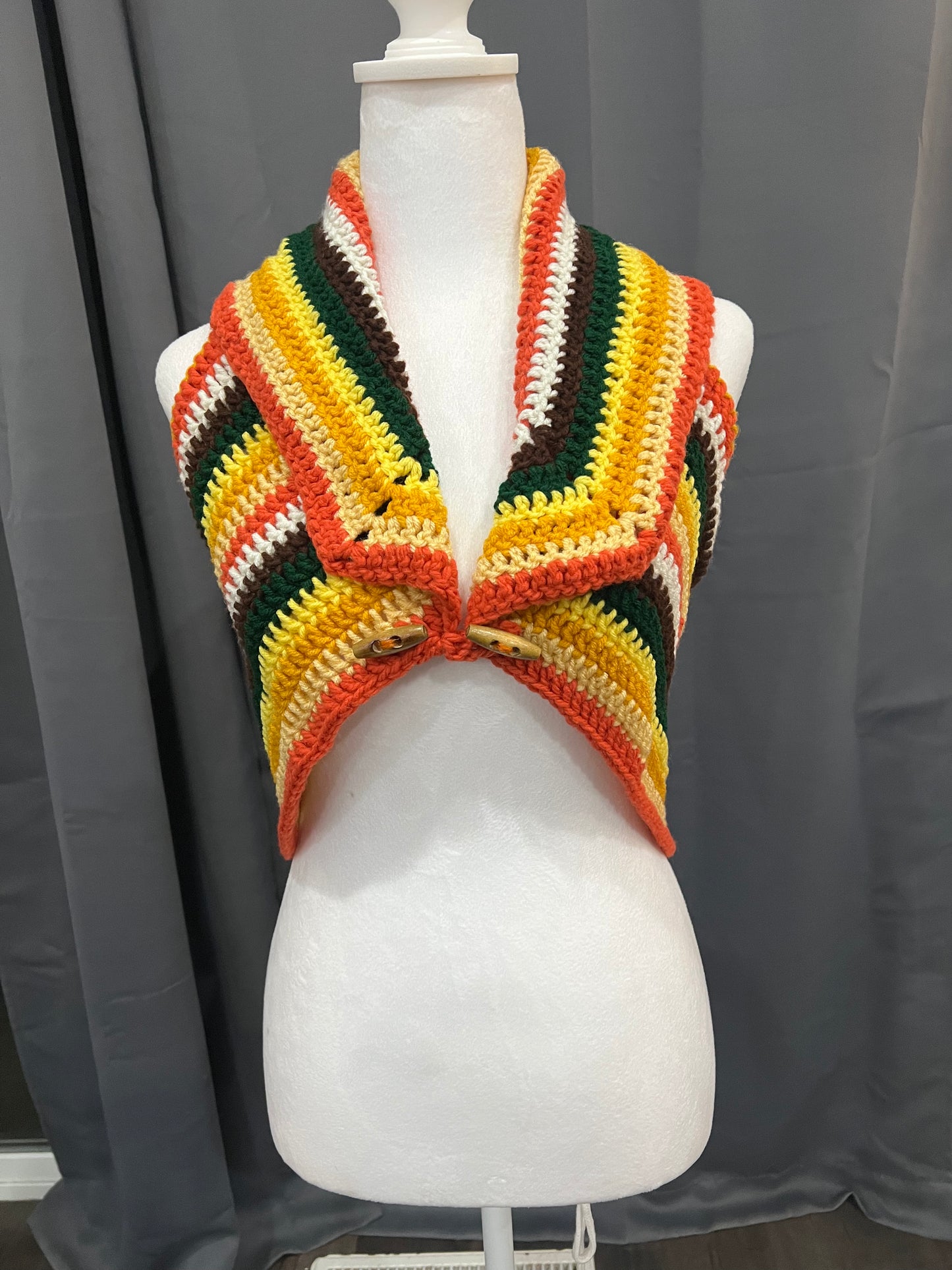 Boho Sunflower Crochet Vest